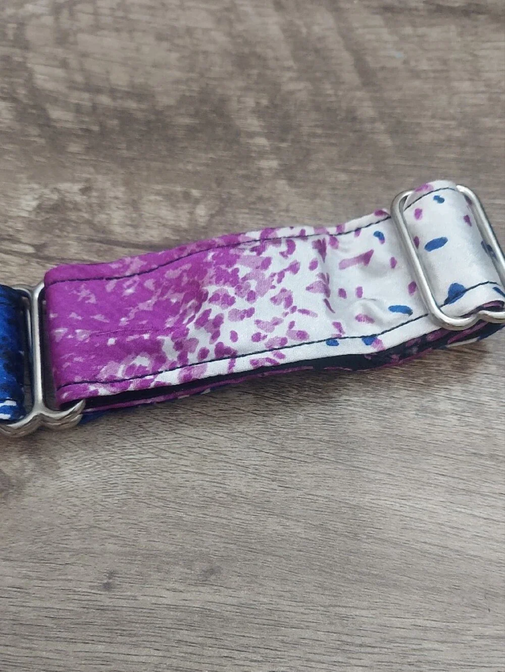 Custom Martingale Dog Collar Abstract Purple Blue Speckle 1.5